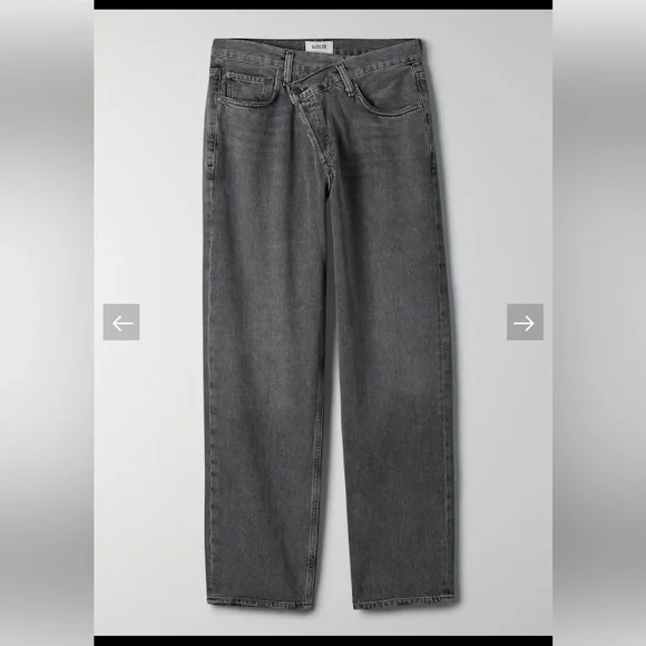 Agolde criss cross black high rise straight leg Jeans - Picture 2 of 6